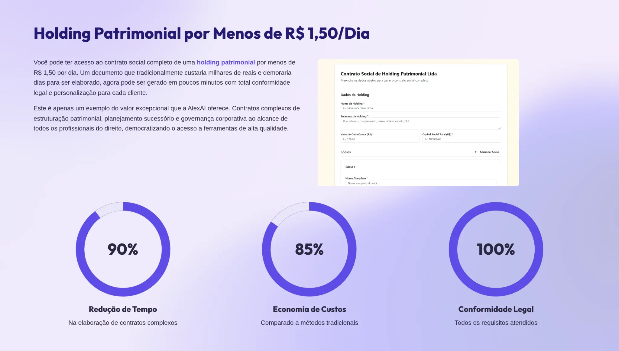 Holding Patrimonial por Menos de R$ 1,50/Dia